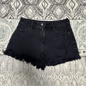 PacSun Black High Rise Festival Denim Shorts